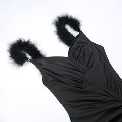 Emily Ratajkowski Dress Elegant Slimming Waist Pleated Camisole Gown Dress