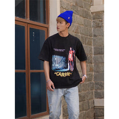 Film Star T Shirt Movie Witch Carrie Cotton Loose Nostalgic Short Sleeve American T-shirt Men and Women