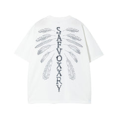 Camisas Vintage Hombre Alphabet Print Short Sleeve T-Shirt