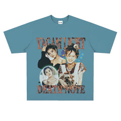 Film Star T Shirt Popular Female Singer Akina Nakamori People Loose Heavy Retro Street T-shirt Men and Women