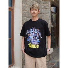 Film Star T Shirt Movie Hell-Coming Pure Cotton Loose Nostalgic Short Sleeve Retro Trendy T-shirt Men