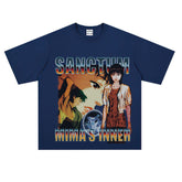 Film Star T Shirt Loose American Retro Street Cotton T-shirt for Men and Women