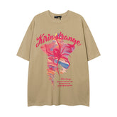 Camisas Vintage Hombre Hip Hop Spider Star Print Short Sleeve T-Shirt