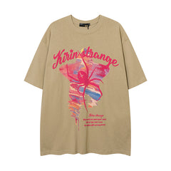 Camisas Vintage Hombre Hip Hop Spider Star Print Short Sleeve T-Shirt