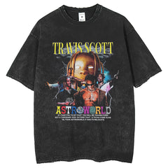 Men T Shirts Old Street Loose Short Sleeves Vintage