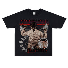 Film Star T Shirt Loose American Retro Street Cotton Crew Neck Personality T-shirt Men and Women