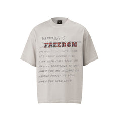 80s Casual Classics Shirts Hip-Hop Alphabet Print Crew Neck Short Sleeve Top