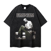 Detroit Eminem T-Shirt Vintage Loose Crew Neck T-Shirt