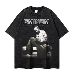 Detroit Eminem T-Shirt Vintage Loose Crew Neck T-Shirt