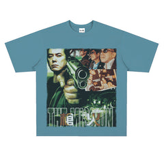 Film Star T Shirt Short Sleeve Loose Retro American Street T-shirt Men and Women