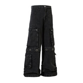 American Men Jeans Straight Jeans Loose Casual Wide Leg Pants