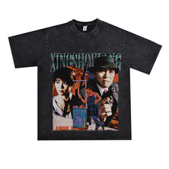 Film Star T Shirt Short Sleeve Loose Retro American Design T-shirt