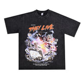 Film Star T Shirt Movie Extreme Space Pure Cotton Loose Short Sleeve American Retro Trendy T-shirt Men