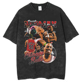 Men T Shirts Printed Loose Short Sleeve Star Printed T-Shirt Vintage