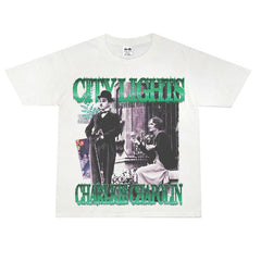 Film Star T Shirt Classic Movie Surrounding City Light Loose Retro Street Cotton T-shirt