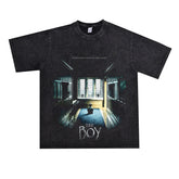 Film Star T Shirt Movie Spirit Doll Contract Pure Cotton Loose Nostalgic Short Sleeve Trendy Heavy T-shirt for Men