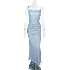 Mariah Carey Dress Bridesmaid Dress Performance Party Evening Dress Sling Shiny Starry Skirt