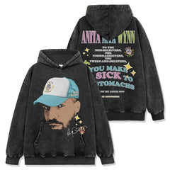 Drake Hoodie Vintage Printed Washed Short Sleeve T-Shirt