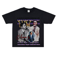 Film Star T Shirt Loose Heavy Retro Street Cotton American T-shirt Men and Women