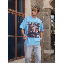 Film Star T Shirt Stephen Chow King of Comedy Cotton Short Sleeve Loose Retro T-shirt for Men
