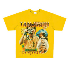 Film Star T Shirt American Retro Street Cotton T-shirt Men and Women