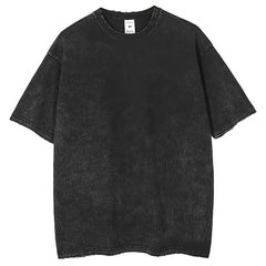Mens T Shirts Washing Water Old Edging Short Sleeve T-Shirt Oversize