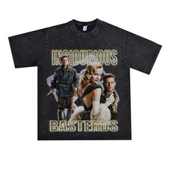 Film Star T Shirt Loose Heavy Weight Retro Street Cotton T-shirt American Men and Women