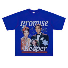 Film Star T Shirt Loose Heavy American Retro Street Cotton Personalized T-shirt for Men and Women