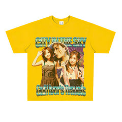 Film Star T Shirt Loose Heavy Retro Street T-shirt Men and Women