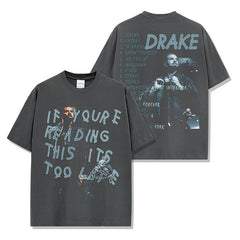 Drake T Shirts Printed Short Sleeve T-Shirt Hooded