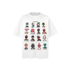 Men T Shirts Loose Cotton Cartoon Character Large Size T-Shirt