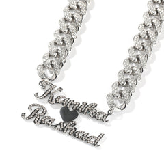 Jewelry Hip Hop Stainless Steel Diamond Pendant Letter Cuban Necklace Customized Word Up