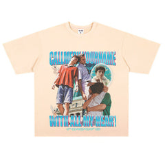 Film Star T Shirt Loose Heavy Retro Street American T-shirt Men and Women