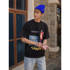Film Star T Shirt Movie Witch Carrie Cotton Loose Nostalgic Short Sleeve American T-shirt Men and Women