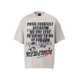 80s Casual Classics Shirts Vintage Washed Alphabet Short Sleeve Loose Short Sleeve T-Shirt