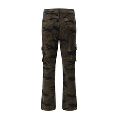 American Men Jeans Retro Multi-Pocket Straight Pants Casual Pants