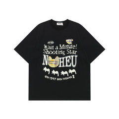 Ellie Seattle Shirt Cartoon Crew Neck Print Short Sleeve Cotton T-Shirt