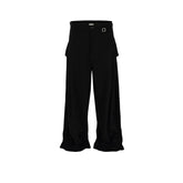 Color straight casual trousers