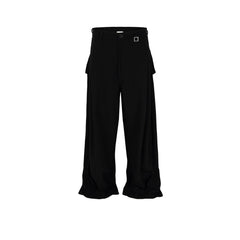 Color straight casual trousers