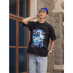 Film Star T Shirt Movie Forest Cabin Cotton Loose Short Sleeve American Retro Trendy T-shirt for Men