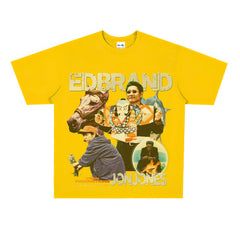 Film Star T Shirt Loose American Retro Heavy round Neck Street T-shirt for Men and Women