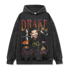 Drake Hoodie Printed Short Sleeve T-Shirt Loose