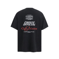 Camisas Vintage Hombre Vintage Washed Alphabet Print Short Sleeve T-Shirt