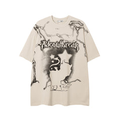 Camisas Vintage Hombre Vintage Loose Short Sleeve T-Shirt