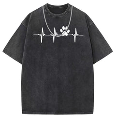 Men T Shirts Cotton short-sleeved T-shirt women's washed and old