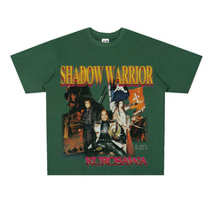 Film Star T Shirt Short Sleeve American Retro Loose round Neck Street T-shirt