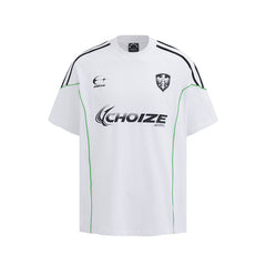 Camisas Vintage Hombre Reflective Strip Letter Print Short Sleeve T-Shirt