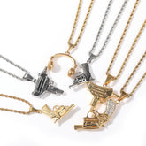 Jewelry Fashion Pistol Pendant Necklace rapper Armament
