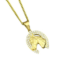 Jewelry Hip Hop Diamond Horse Head Pendant Animal