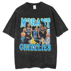 Men T Shirts Grizzlies Morant T-Shirt Sports Short Sleeve Loose Top